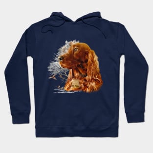 Irish setter with pheasant Hoodie